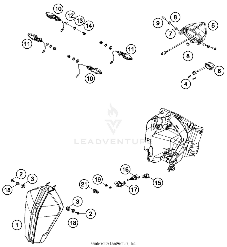 Lighting System 1290 SUPER ADVENTURE R CHASSIS - 2018 Schematic