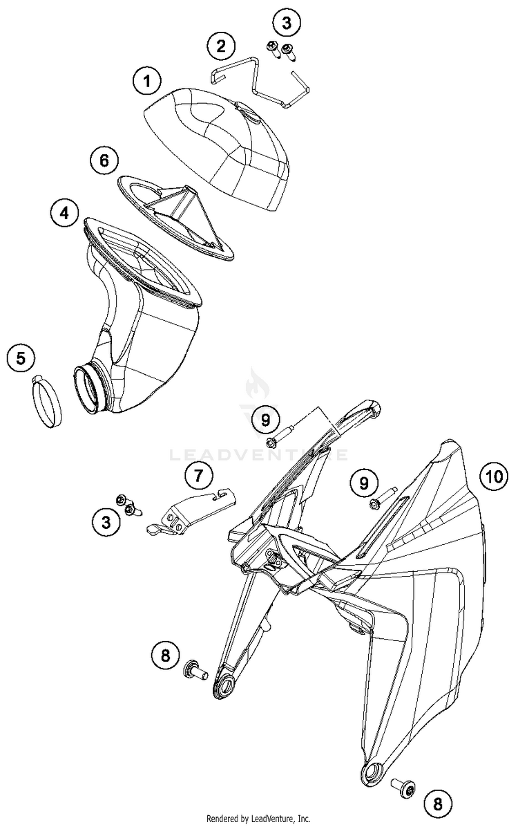 Air Filter 65 SX Chassis - 2016 Schematic