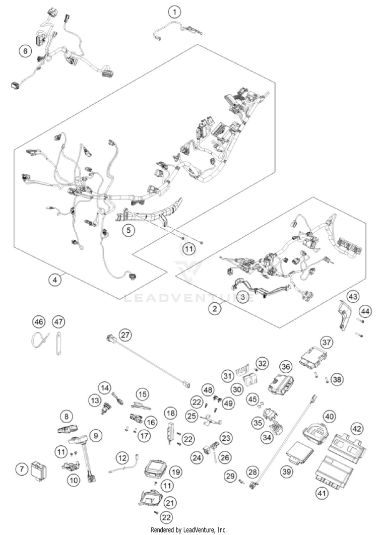 Wiring Harness 1290 SUPER ADVENTURE S, grey CHASSIS - 2023 Schematic
