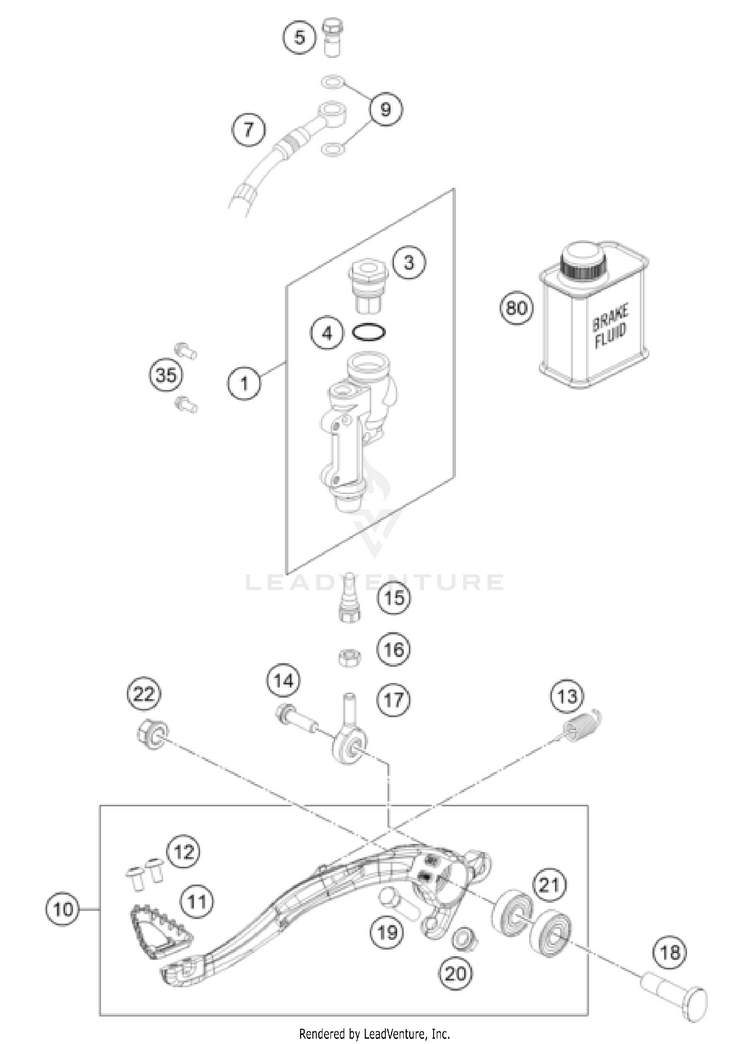 Rear Brake Control 250 SX CHASSIS - 2026 Schematic