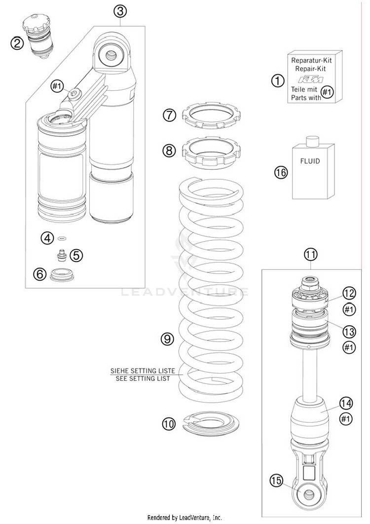 Monoshock Disassembled 65 SX Chassis - 2012 Schematic