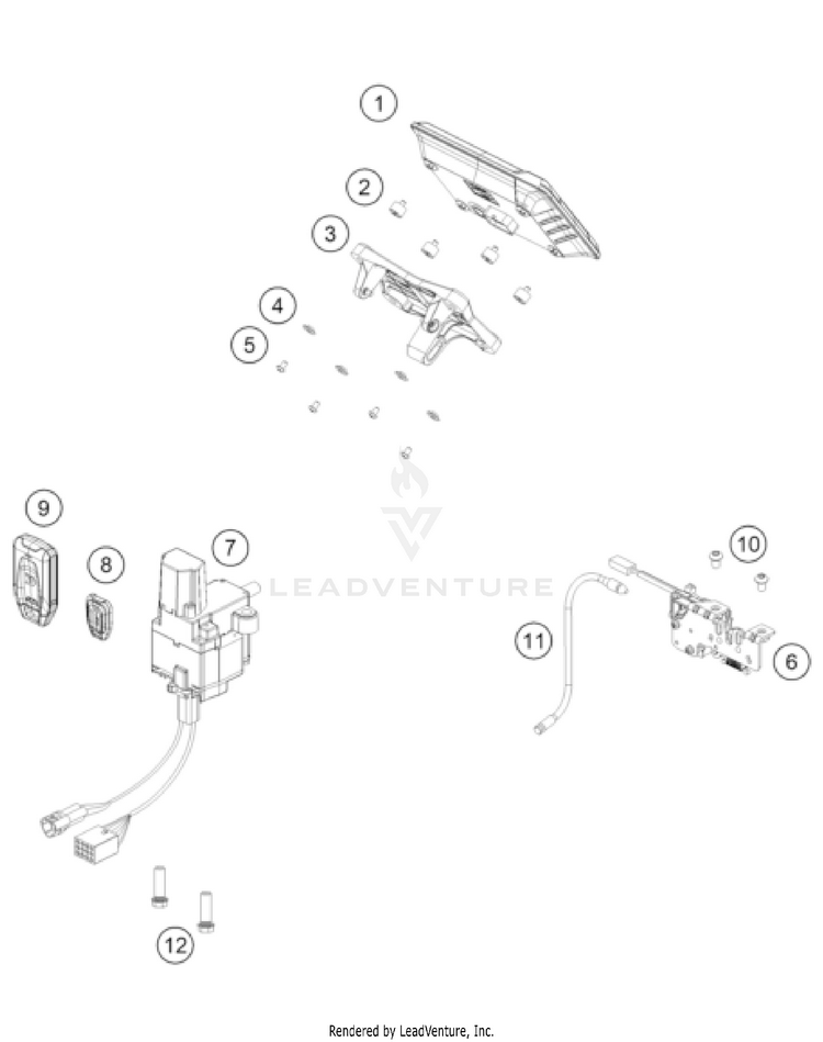 Instruments / Lock System 1290 SUPER ADVENTURE S, black US CHASSIS - 2022 Schematic