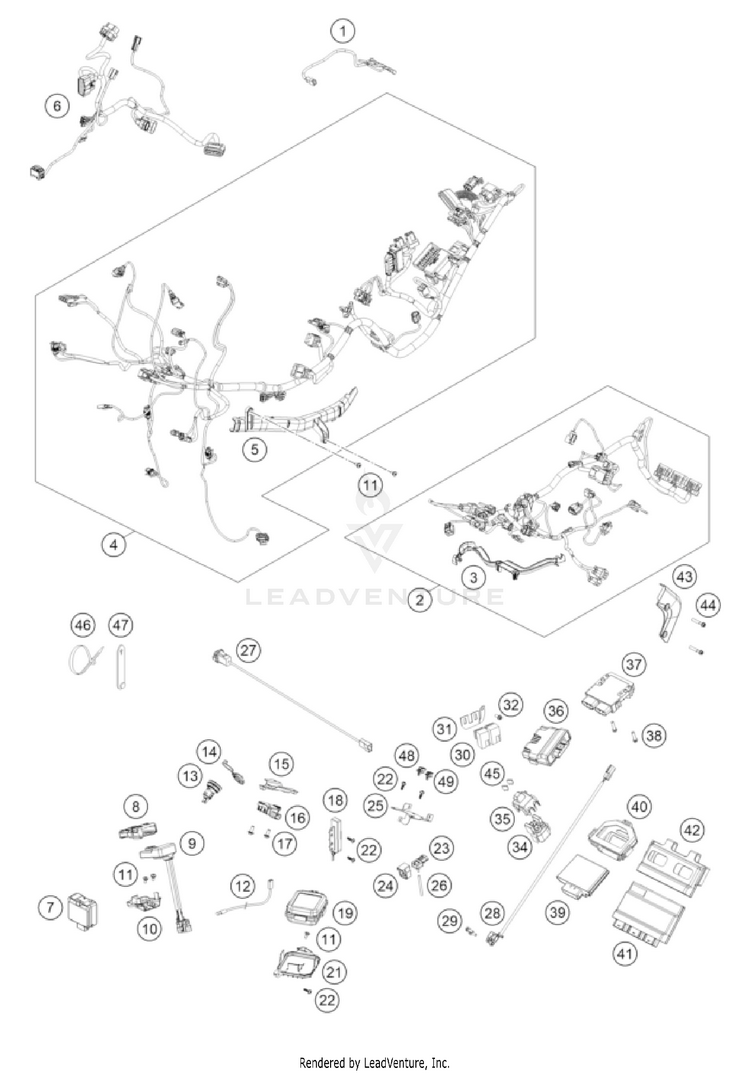 Wiring Harness 1290 SUPER ADVENTURE S, orange US CHASSIS - 2022 Schematic