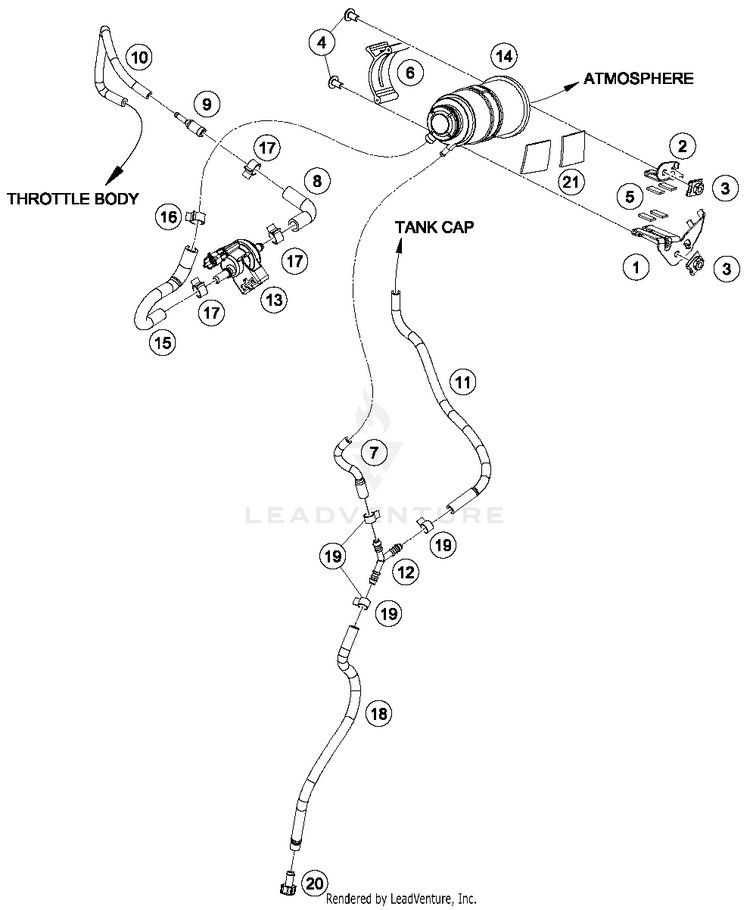 Evaporative Canister RC 390 CUP USA Chassis - 2016 Schematic
