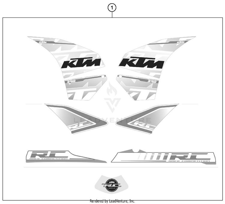 Decal RC 390 WHITE Chassis - 2016 Schematic
