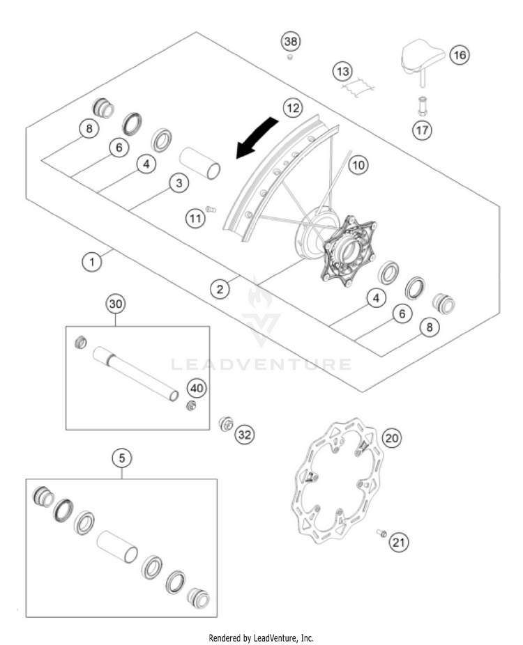 Front Wheel 350 SX-F CHASSIS - 2026 Schematic