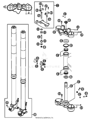 Front Fork, Triple Clamp Schematic
