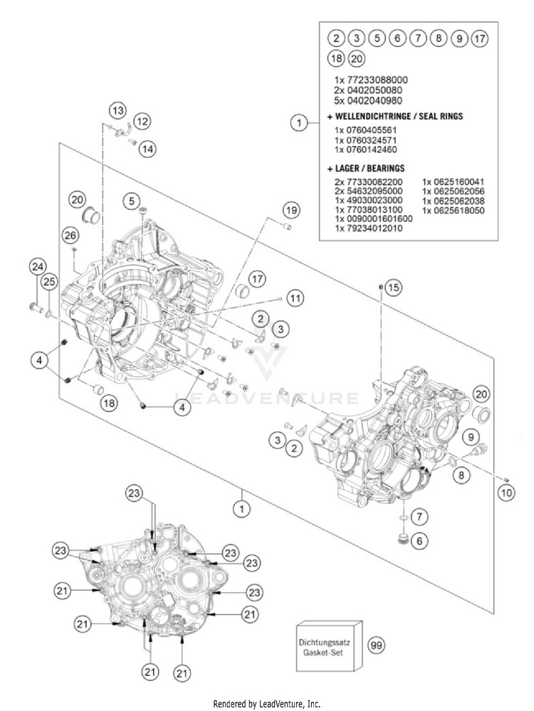 Engine Case 250 SX-F ENGINE - 2025 Schematic