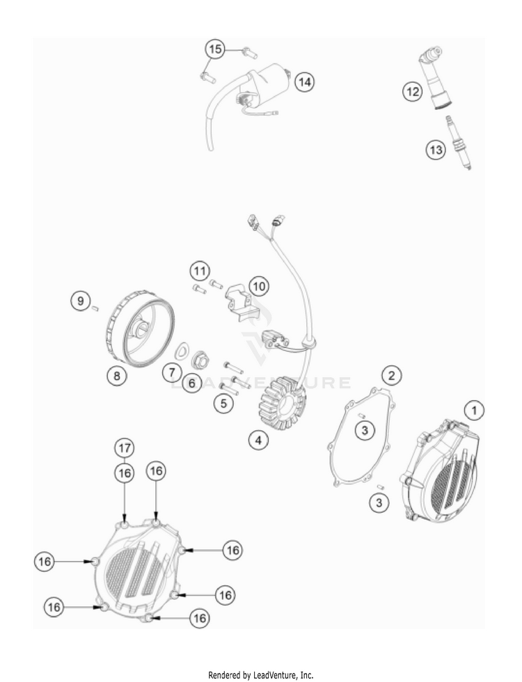 Ignition System 500 EXC-F USA Engine - 2023 Schematic