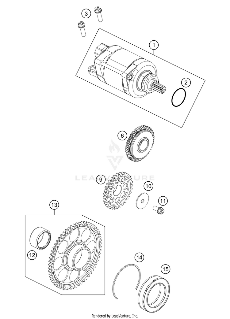 Electric Starter 350 XC-F Engine - 2021 Schematic