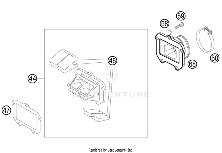 Reed Valve Case 150 SX Engine - 2011 Schematic