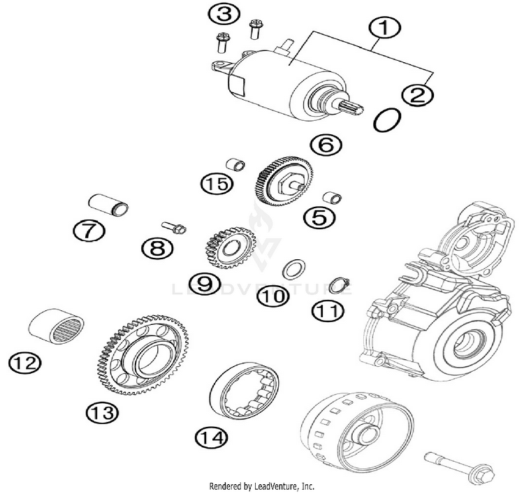 Electric Starter 250 XCFW Engine - 2012 Schematic