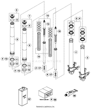 Front Fork Disassembled Schematic