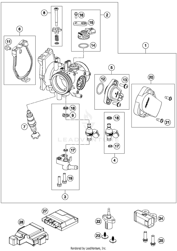 Throttle Body 250 SX-F FACTORY EDITION Engine - 2016 Schematic