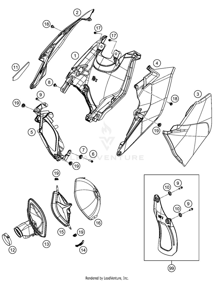 Air Filter 450 EXC-F SIX DAYS CHASSIS - 2019 Schematic