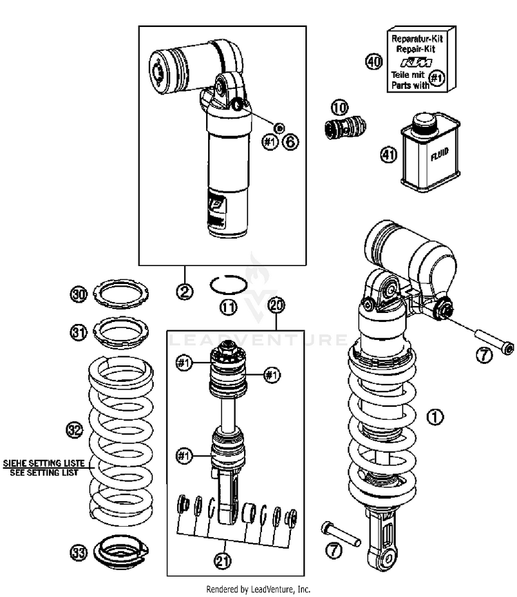 Shock Absorber 690 Enduro Chassis - 2011 Schematic