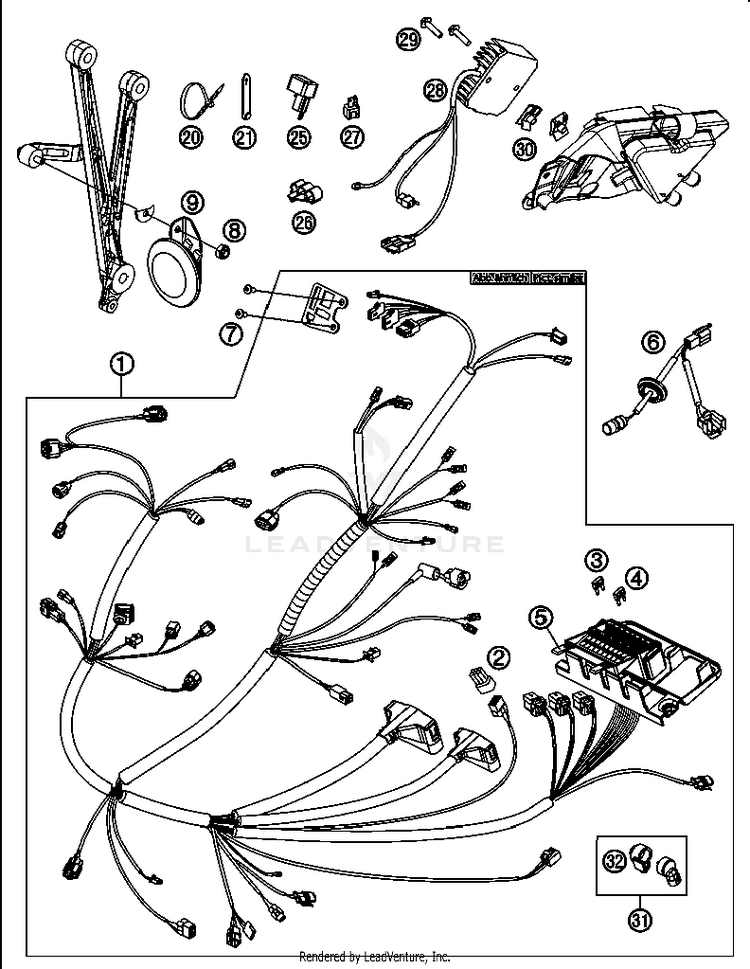 Wiring Harness 690 Enduro Chassis - 2012 Schematic