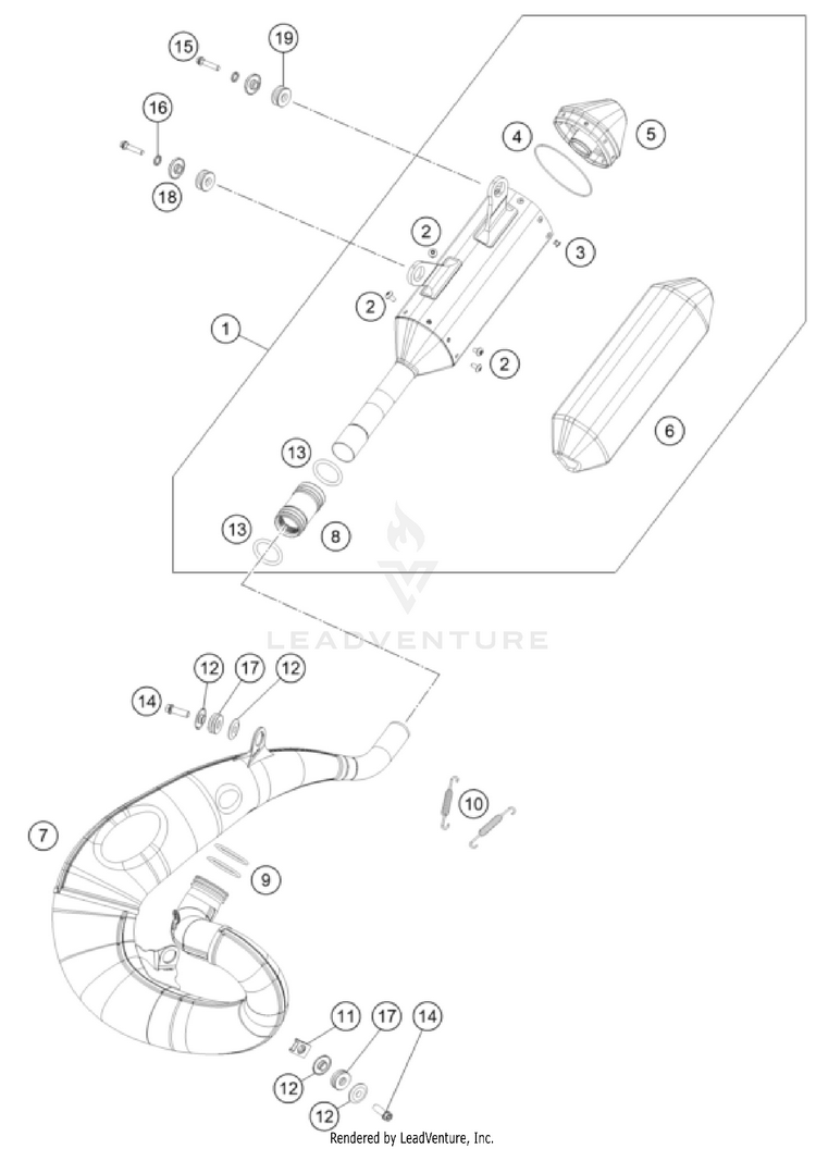 Exhaust System 300 XC CHASSIS - 2025 Schematic