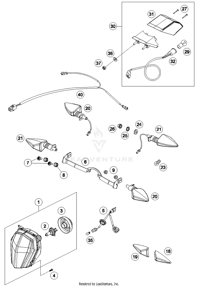 Lighting System 690 ENDURO R CHASSIS - 2017 Schematic