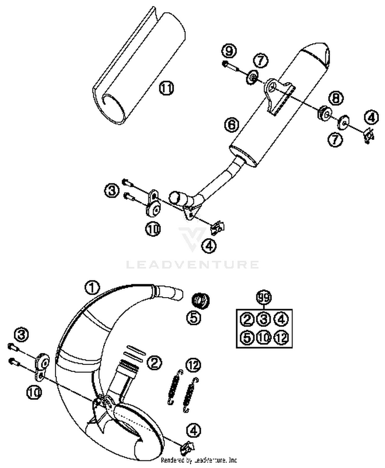 Exhaust System 50 SX MINI Chassis - 2016 Schematic