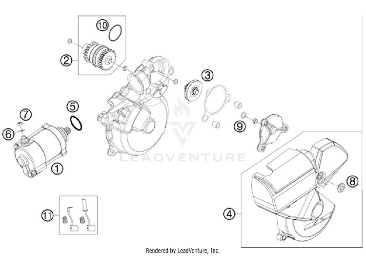 Electric Starter 250 XC Engine - 2012 Schematic