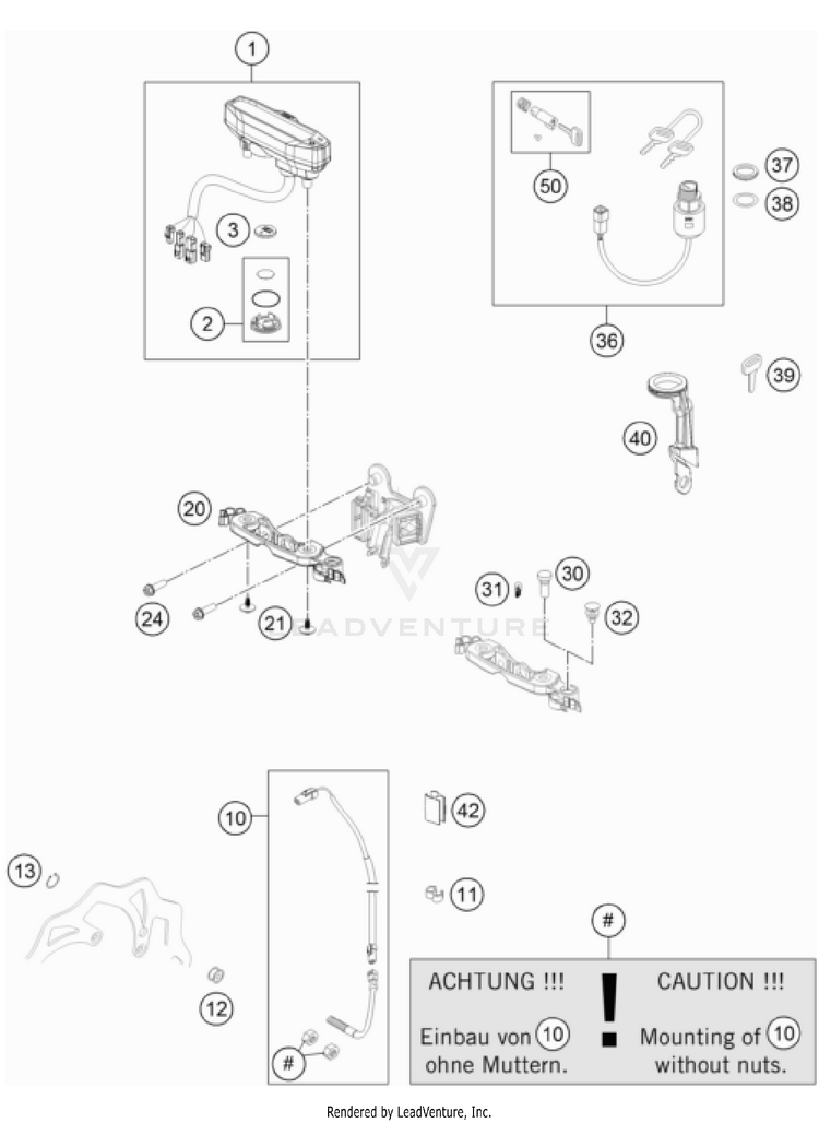 Instruments / Lock System 500 EXC-F US CHASSIS - 2022 Schematic