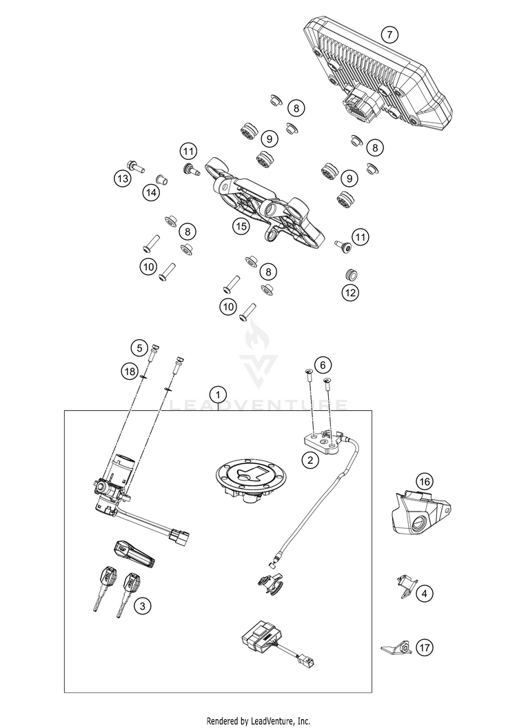 Instruments / Lock System 890 ADV R RALLY Chassis - 2021 Schematic