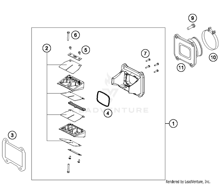 Reed Valve Case 300 XC Engine - 2014 Schematic