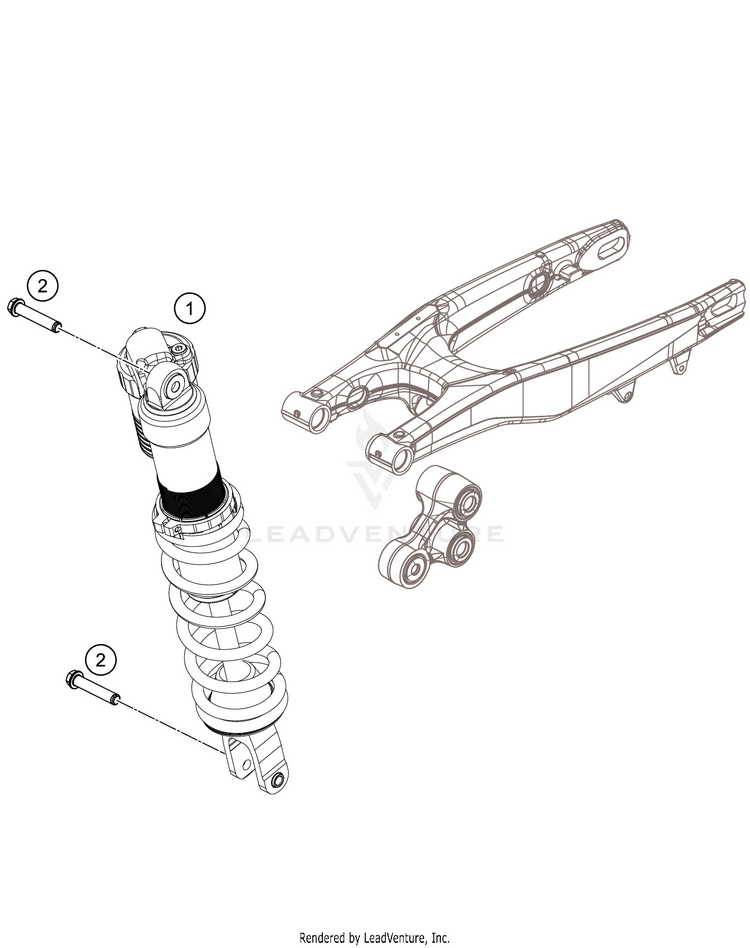 Shock Absorber 250 XC TPI Chassis - 2021 Schematic