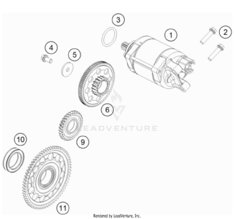 Electric Starter 500 EXC-F USA Engine - 2022 Schematic