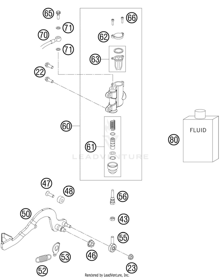 Rear Break Controll 50 SX Chassis - 2011 Schematic