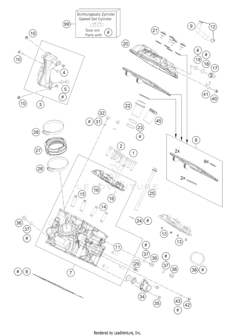 Cylinder Head Rear 1290 SUPER ADV. S/R Engine - 2022 Schematic