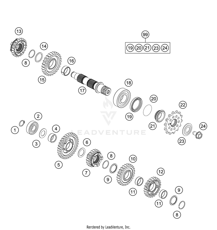 Transmission Ii - Countershaft 300 XC ENGINE - 2018 Schematic
