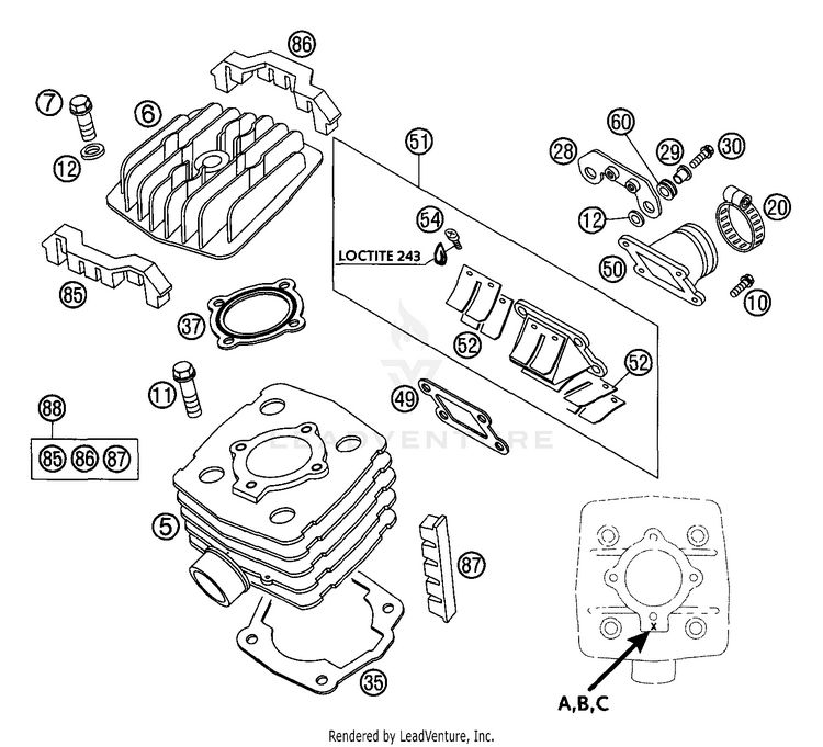 Cylinder, Cylinderhead Schematic