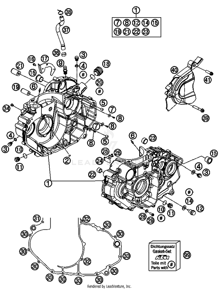 Engine Case 690 Enduro Engine - 2012 Schematic