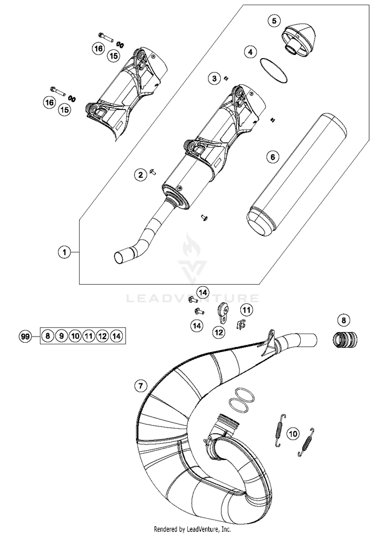 Exhaust System 300 XC CHASSIS - 2017 Schematic