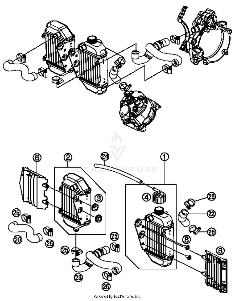Cooling System 50 SX Mini Engine - 2014 Schematic