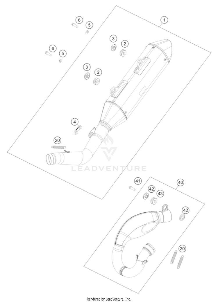 Exhaust System 250 SX-F CHASSIS - 2023 Schematic