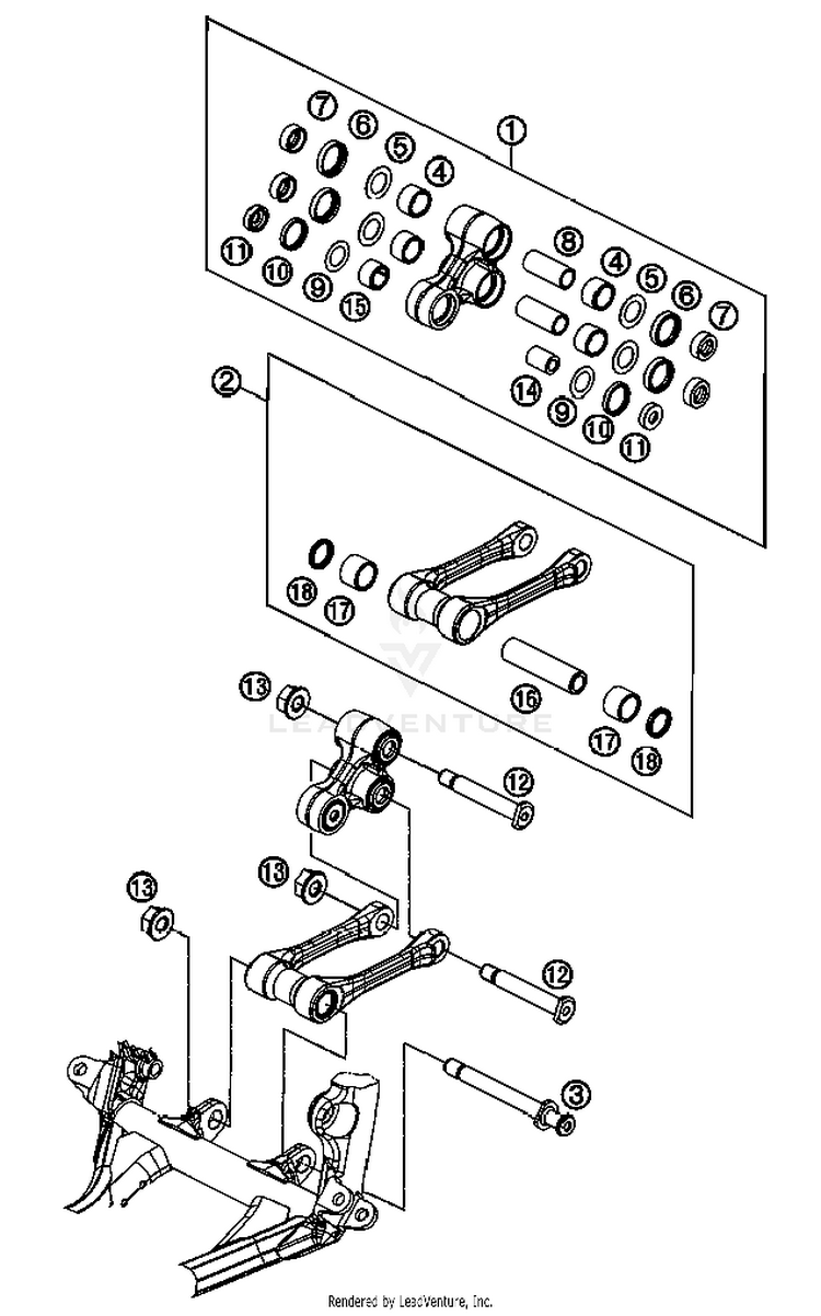 Pro Lever Linking 450 SX-F FACT. REPL. USA Chassis - 2012 Schematic
