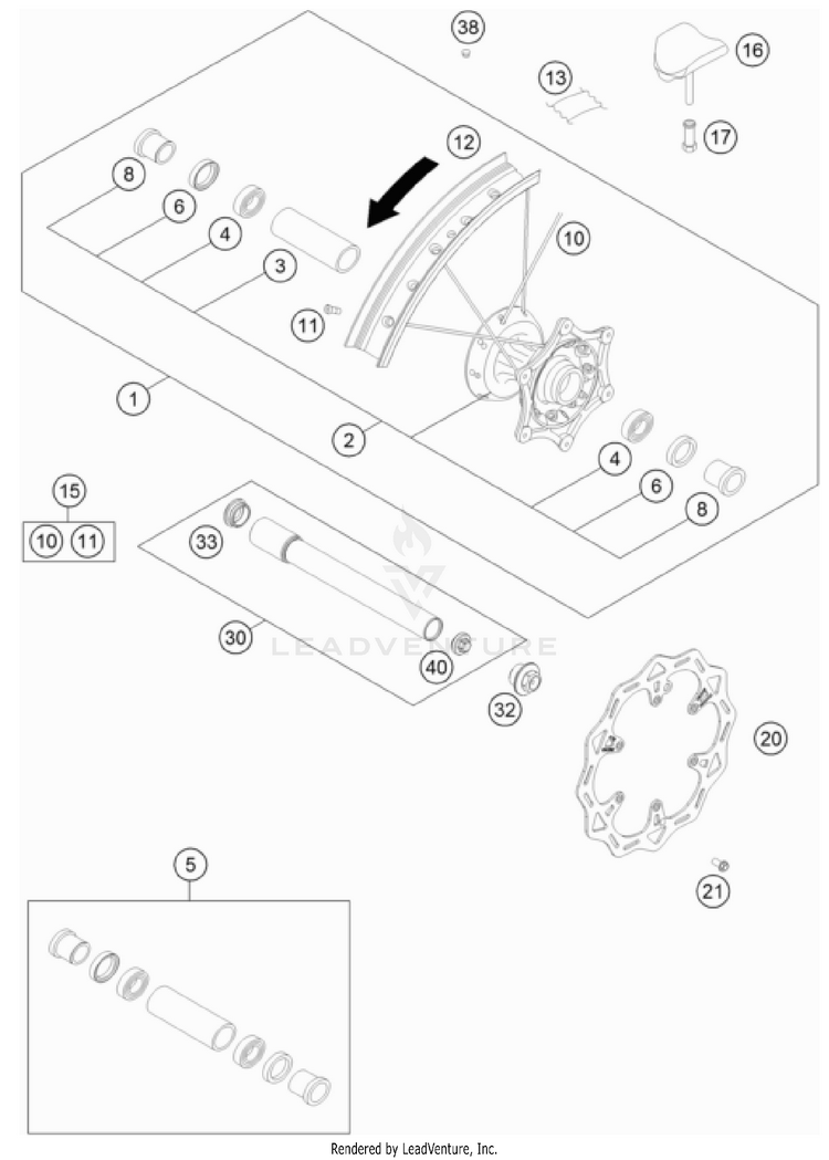 Front Wheel 250 XC TPI US CHASSIS - 2022 Schematic