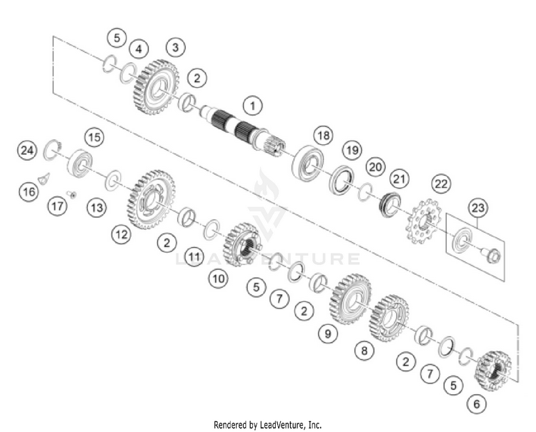 Transmission Ii - Countershaft 250 XC ENGINE - 2024 Schematic