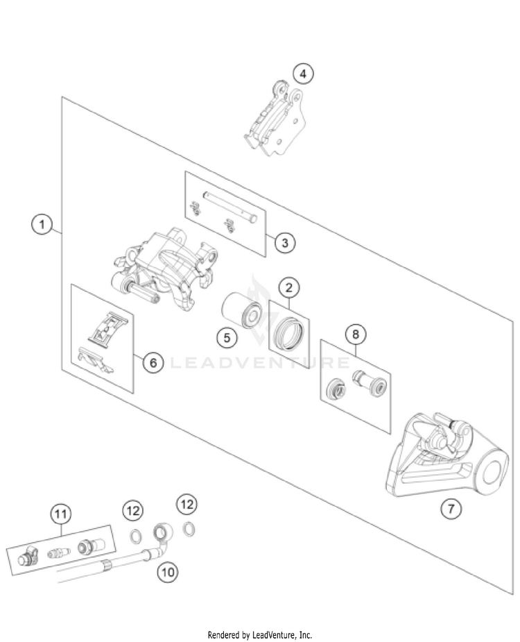 Rear Brake Caliper 500 EXC-F CHASSIS - 2025 Schematic