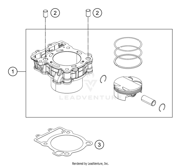 Cylinder 390 RC WHITE ABS Engine - 2016 Schematic
