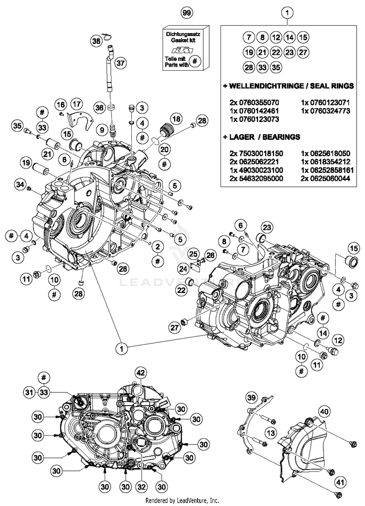 Engine Case 690 DUKE ORANGE ENGINE - 2017 Schematic