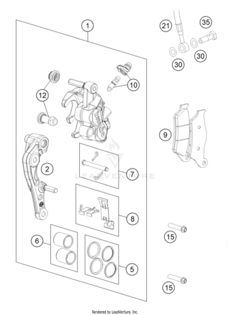 Front Brake Caliper 250 SX-F CHASSIS - 2026 Schematic