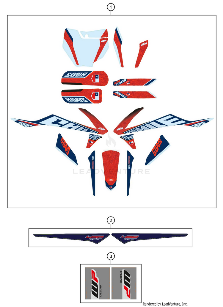 Decal 450 EXC-F SIX DAYS CHASSIS - 2019 Schematic