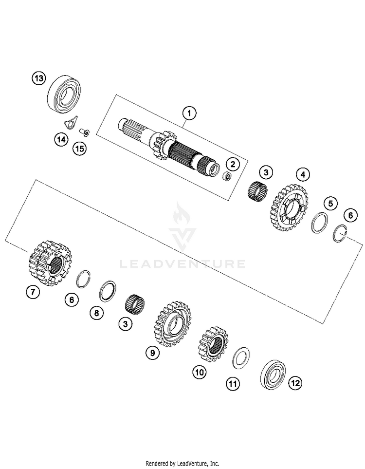 Transmission I - Main Shaft 250 XC-W TPI ENGINE - 2018 Schematic