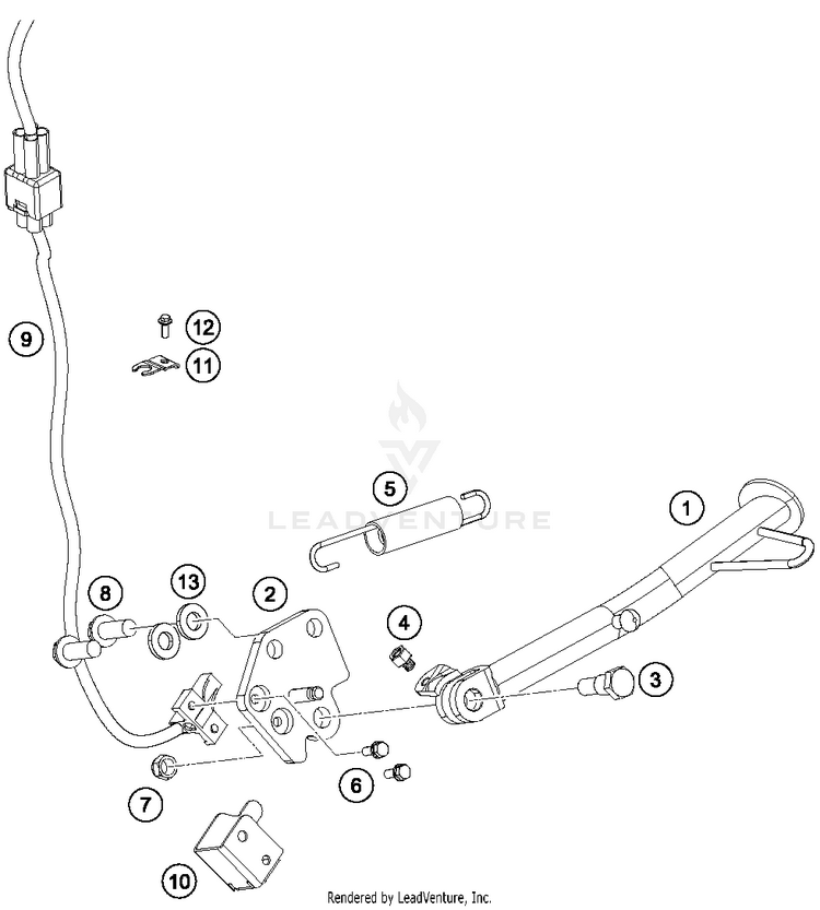 Side / Center Stand RC 390 CUP USA Chassis - 2015 Schematic