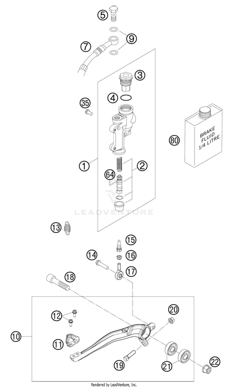 Rear Brake Control 250 SX Chassis - 2011 Schematic