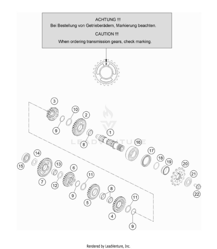 Transmission Ii - Countershaft 150 / EXC / XC-W Engine - 2023 Schematic